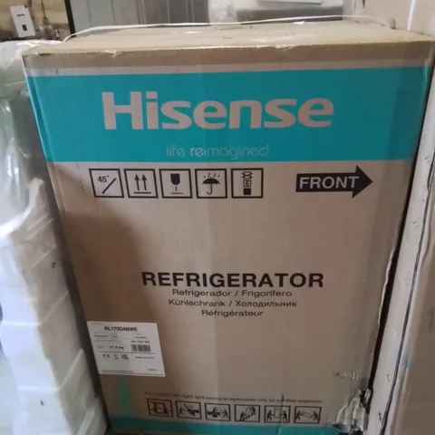 BOXED HISENSE WHITE UNDERCOUNTER FREESTANDING FRIDGE RL170DBWE