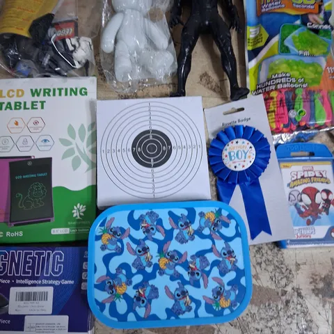 TOTE OF ASSORTED TOYS AND ACCESSORIES TO INCLUDE;