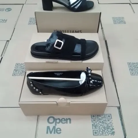PALLET OF BRAND NEW WOMENS QUALITY DESIGNER SHOES APPROXIMATELY 90 TO INCLUDE; SANDALS, HEELS, DOLLY SHOES ETC