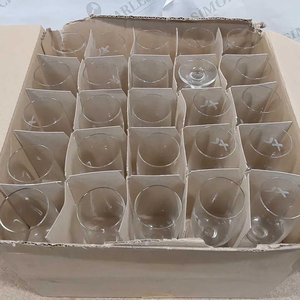 BOX OF APPROXIMATELY 45X VIRO WINE GLASSES - SIZE UNSPECIFIED (1 BOX)