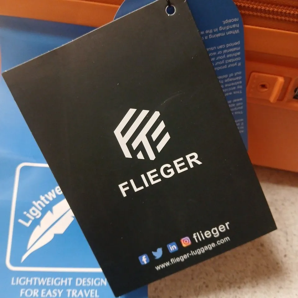 3PC SET OF FLIEGER ORANGE HARD-SHELL LUGGAGE SUITCASE – 4-WHEEL SPINNER