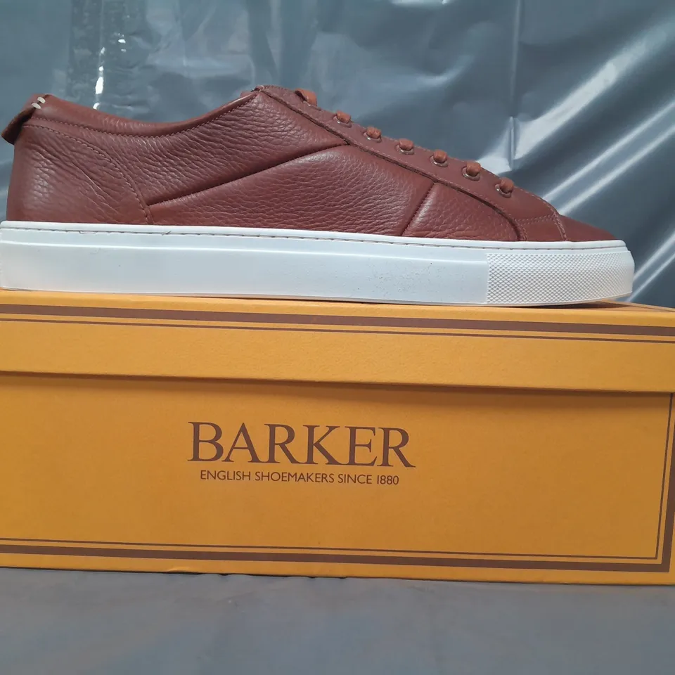 BOXED PAIR OF BARKER ARCHIE SHOES IN BROWN SIZE 10