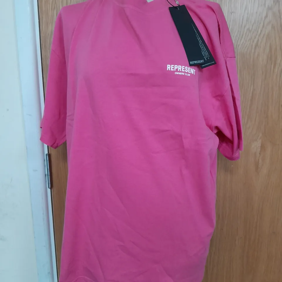 REPRESENT OWNERS CLUB T-SHIRT IN PINK - LARGE