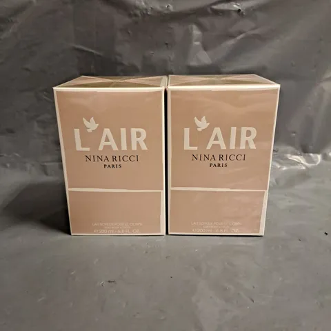 SEALED X2 L'AIR NINA RICCI SILKY BODY LOTION 200ML