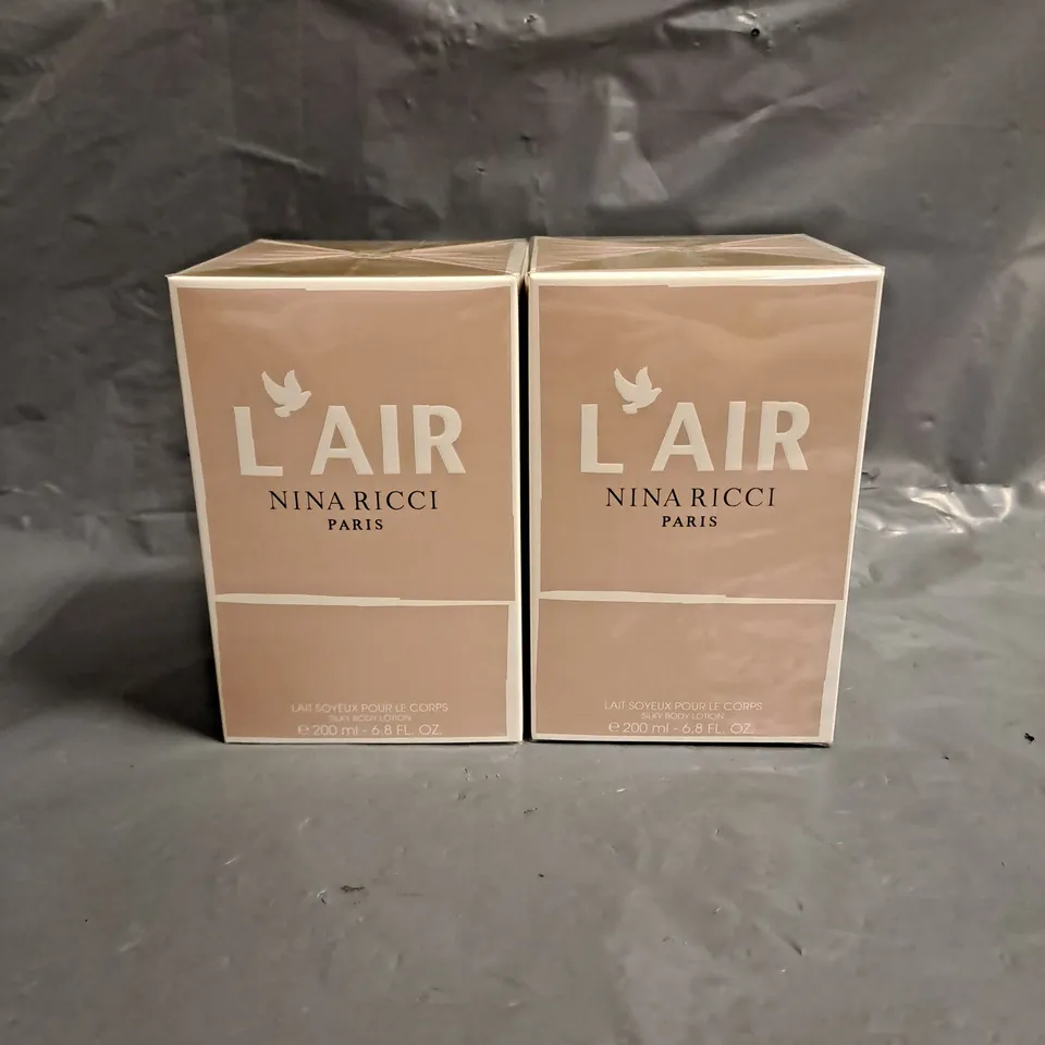SEALED X2 L'AIR NINA RICCI SILKY BODY LOTION 200ML