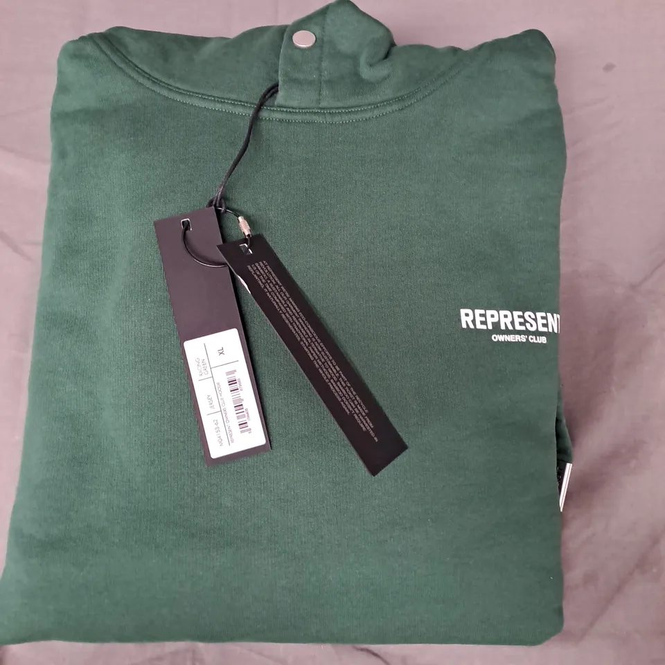 REPRESENT OWNERS CLUB HOODIE IN GREEN SIZE XL