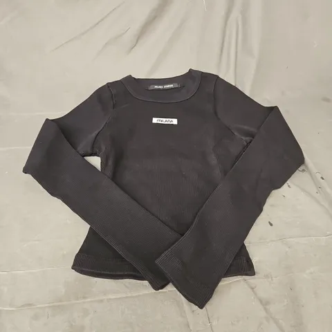 MILANA STUDIOS CORE RIBBED LONG SLEEVE TOP IN BLACK SIZE S