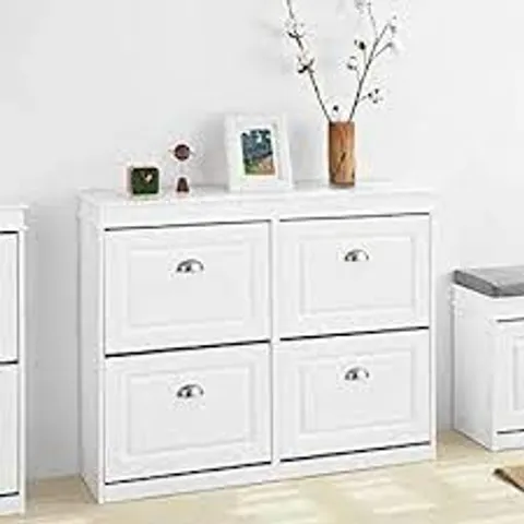 BOXED 16 PAIR SHOE STORAGE CABINET