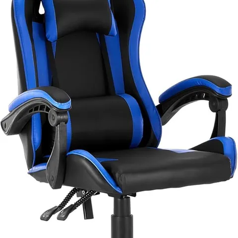 BOXED GAMING CHAIR IN BLACK/BLUE - COLLECTION ONLY
