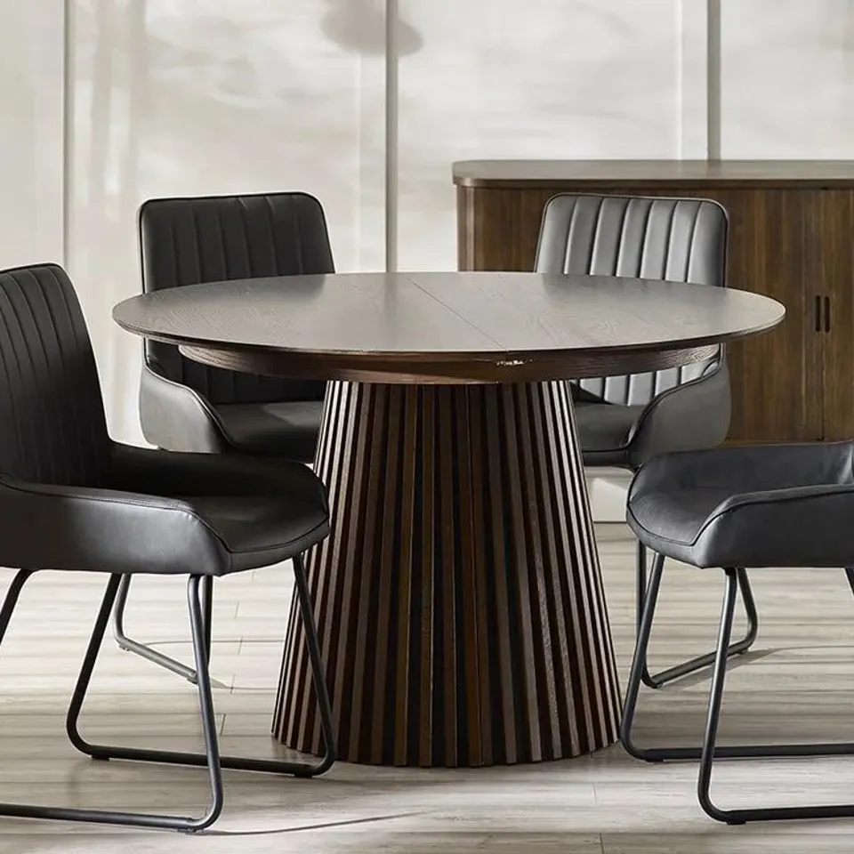 BOXED JULIAN BOWEN ARYA EXTENDING DINING TABLE - COCOA BROWN OAK (2 BOXES)