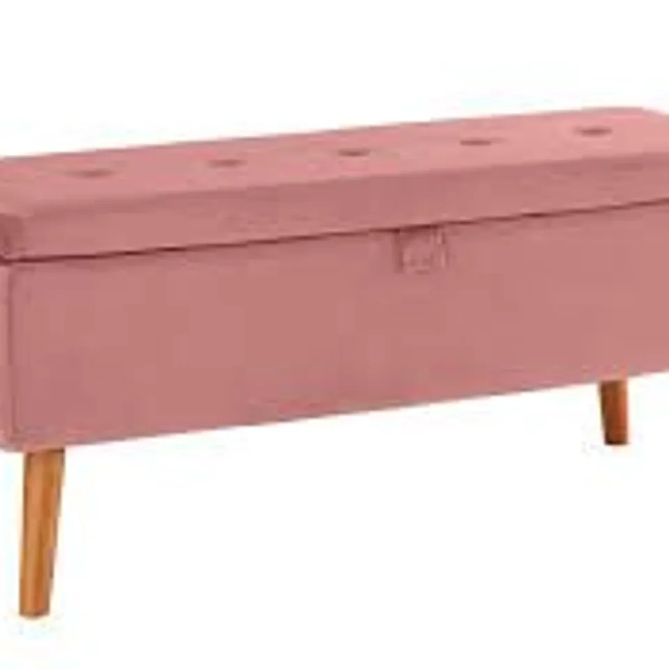 BOXED ISABELLA PINK FABRIC STORAGE OTTOMAN (1 BOX)