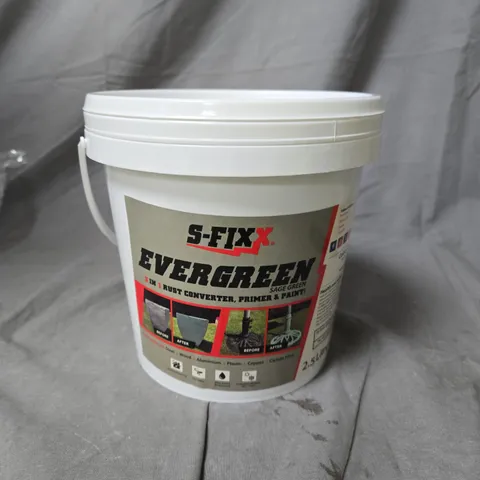 S-FIXX EVERGREEN 3 IN 1 RUST COVERTER, PRIMER AND PAINT SAGE GREEN 2.5L