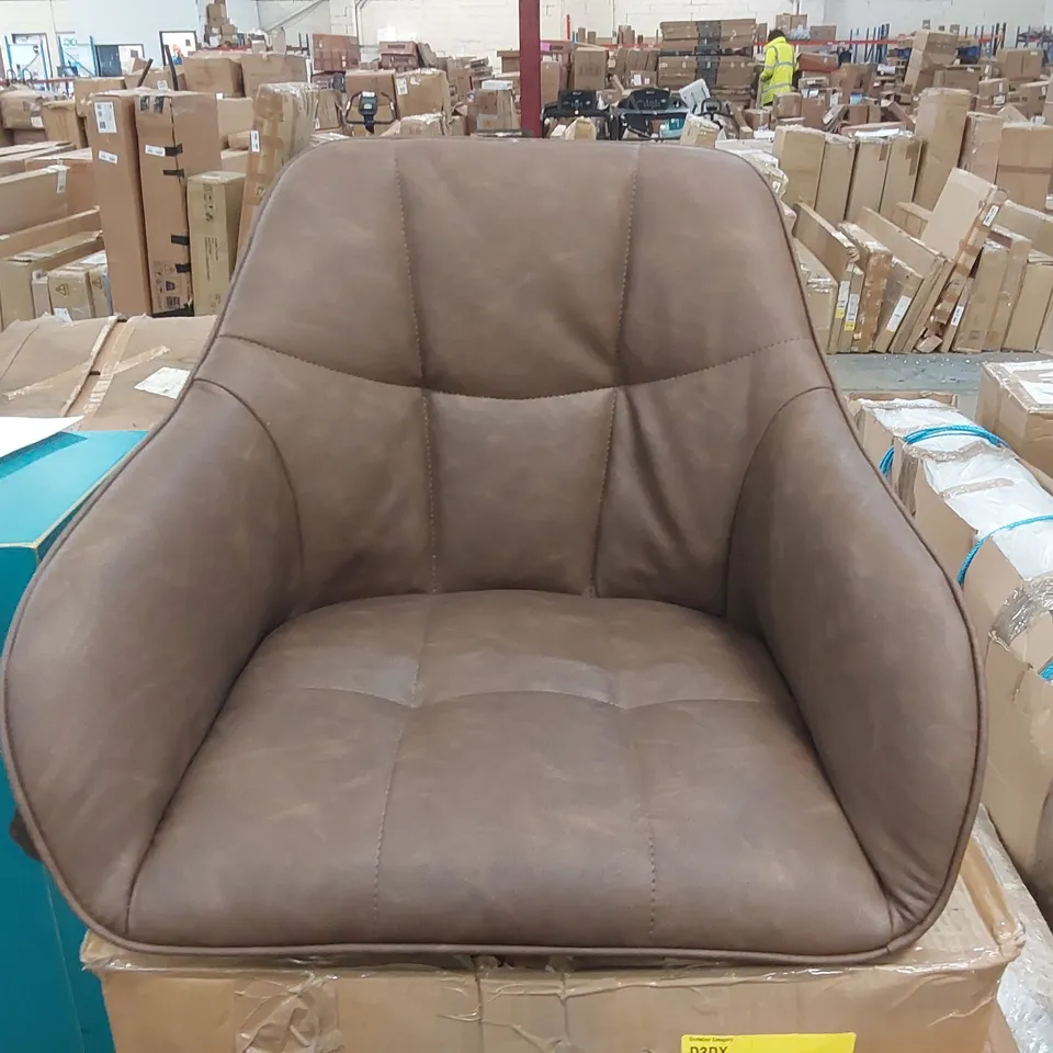 BOXED DINING CHAIR IN BROWN