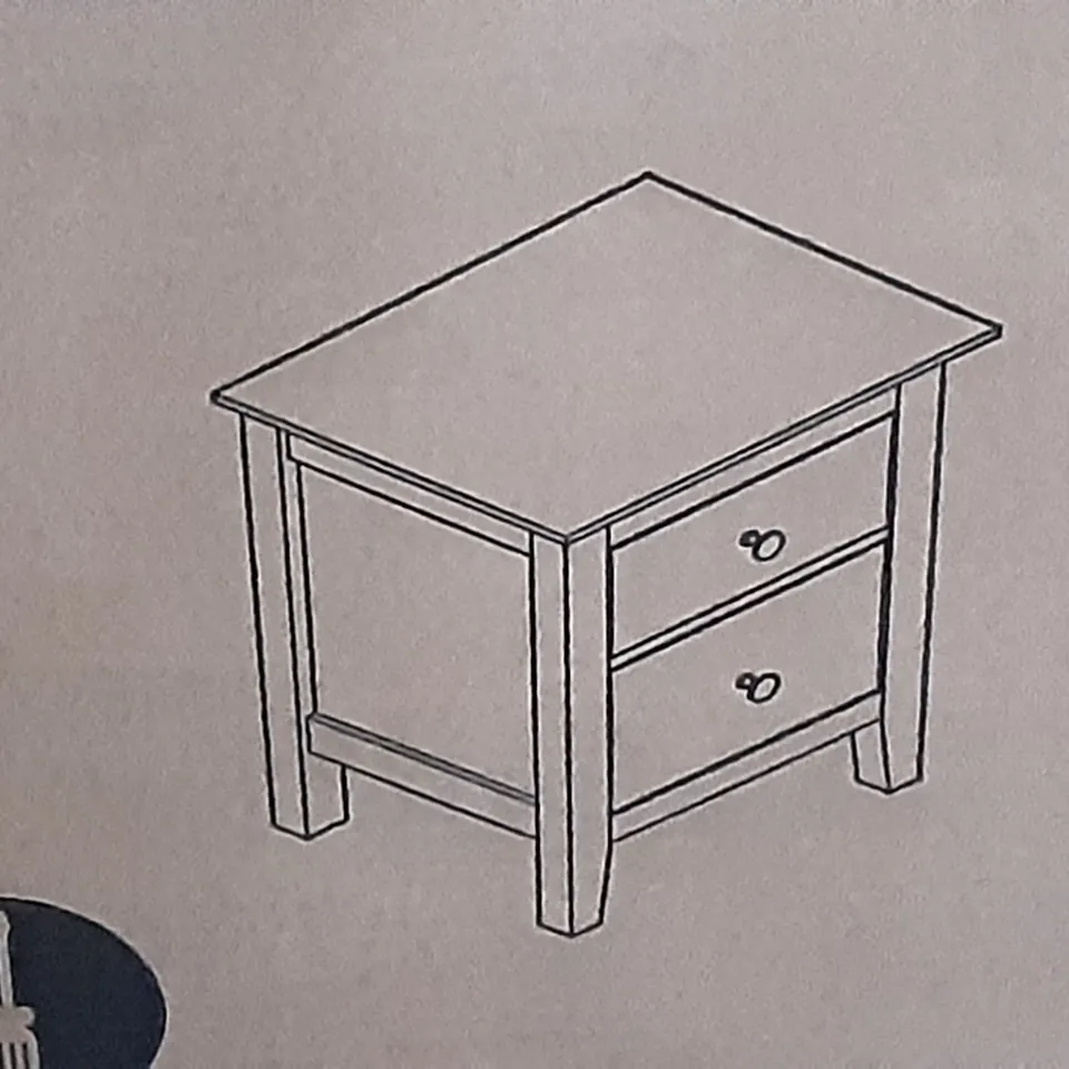 BOXED LYNTON BEDSIDE IN NAVY , H61 X W49  X D40 CM 