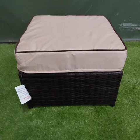 DESIGNER CHOCOLATE MIX RATTAN STOOL WITH CUSHION