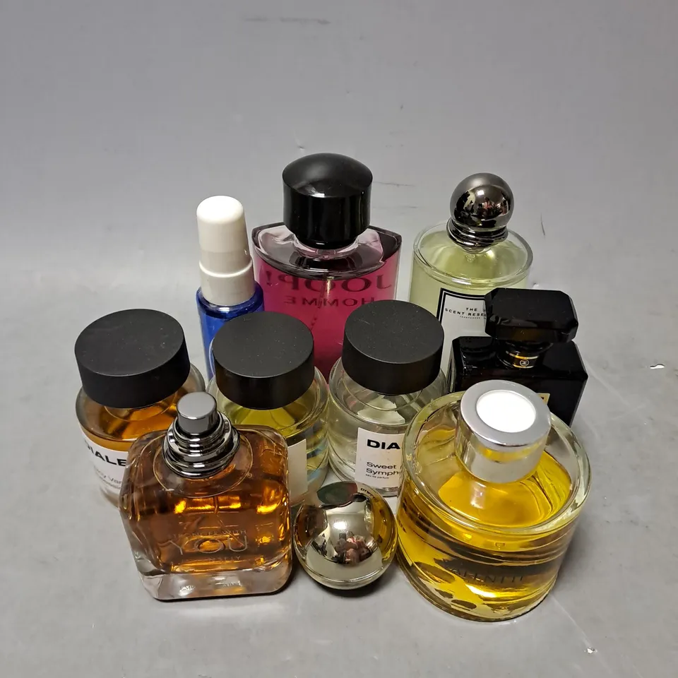 APPROXIMATELY 10 ASSORTED UNBOXED FRAGRANCES TO INCLUDE - JOOP! HOMME - EMPORIO ARMANI STRONGER WITH YOU ABSOLUTELY - COCO NOIR CHANEL - ETC - COLLECTION ONLY