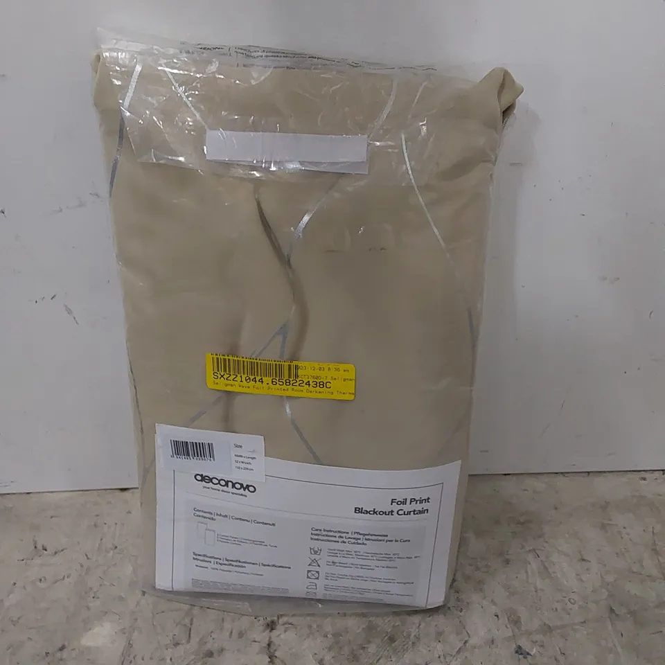 BOXED SELIGMAN WAVE FOIL PRINTED ROOM DARKENING THERMAL CURTAINS // SIZE: 132 X 229cm