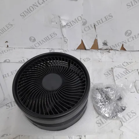 BOXED BELL & HOWELL RECHARGEABLE EXTENDABLE DESK & FLOOR FAN, BLACK