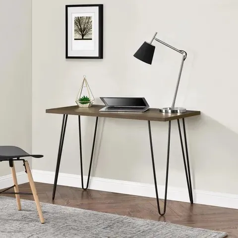 BOXED OWEN RETRO DESK WHETHERED OAK  