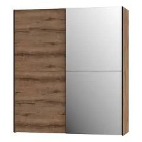 BOXED SLIDING WARDROBE WITH MIRROR 170cm - OAK (5 BOXES)