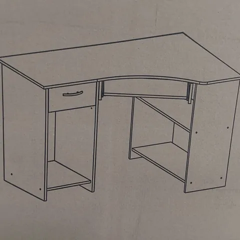 BOXED FMD FURNITURE DESK WITH STORAGE IN NATURAL WOOD FINISH (1 BOX)