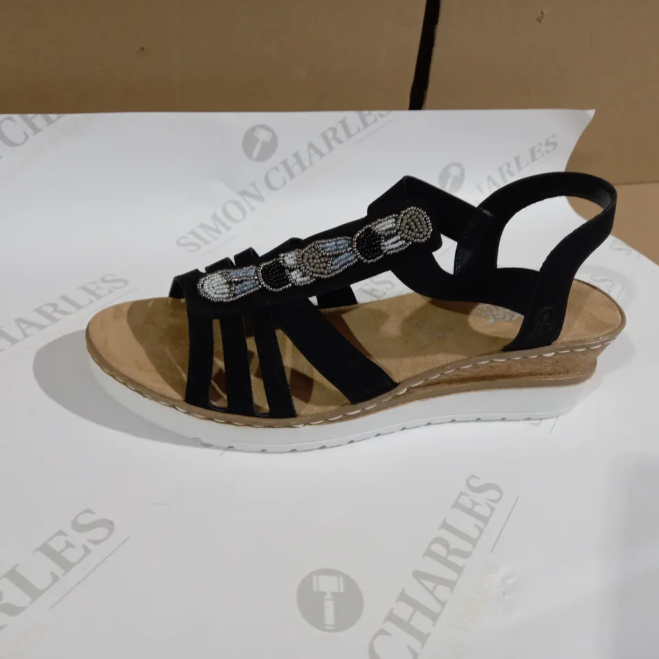 RIEKER BLACK SANDAL SIZE 6.5 