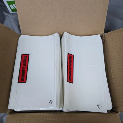 BOX OF APPROXIMATELY 1000 DOCUMENTS ENCLOSED CLEAR ENVELOPES 225MM X 122MM