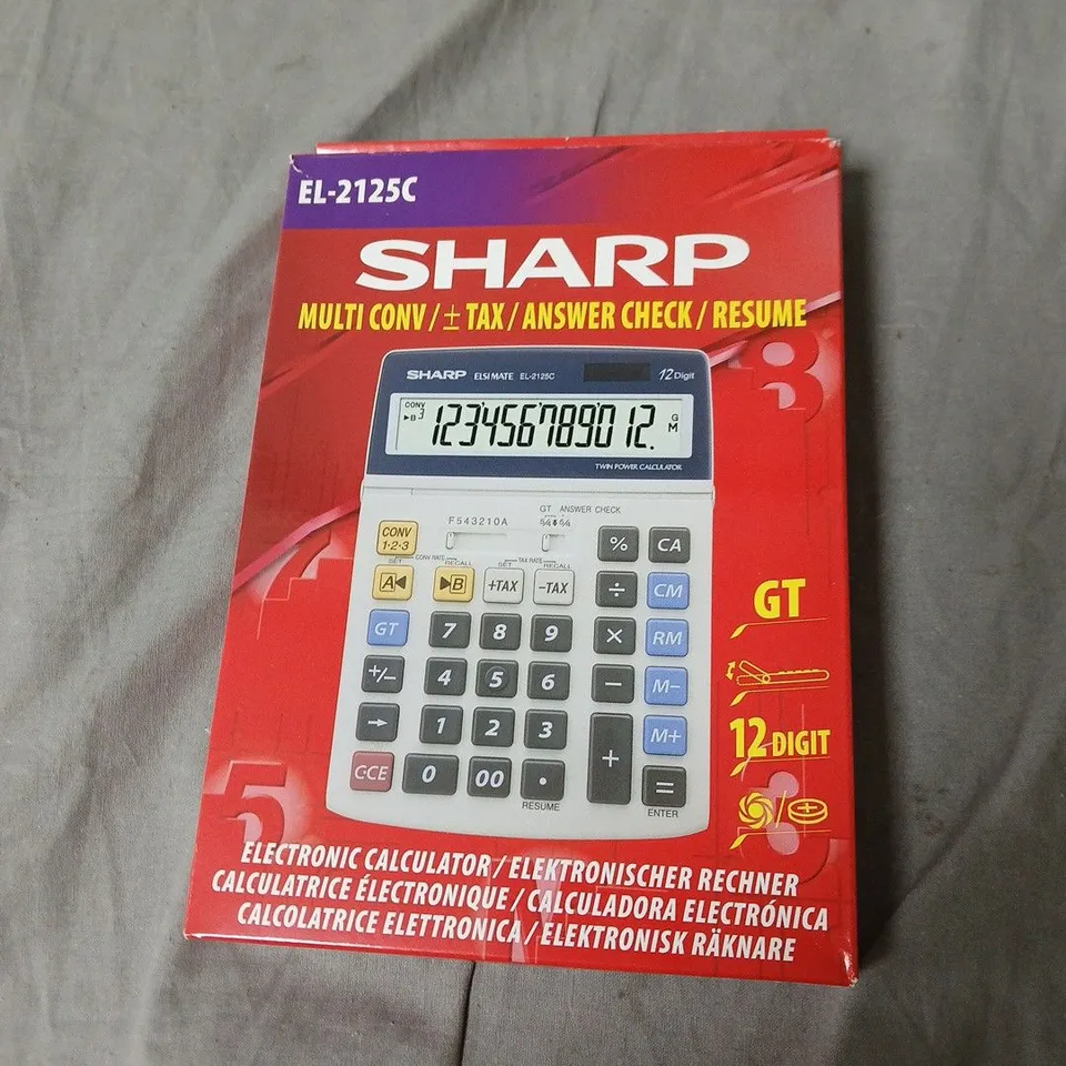 SHARP EL-2125C 12-DIGIT CALCULATOR – BOXED