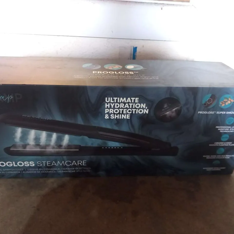 TWO BOXED REVAMP PROGLOSS STEAMCARE CERAMIC STRAIGHTENER ST-1600-GB