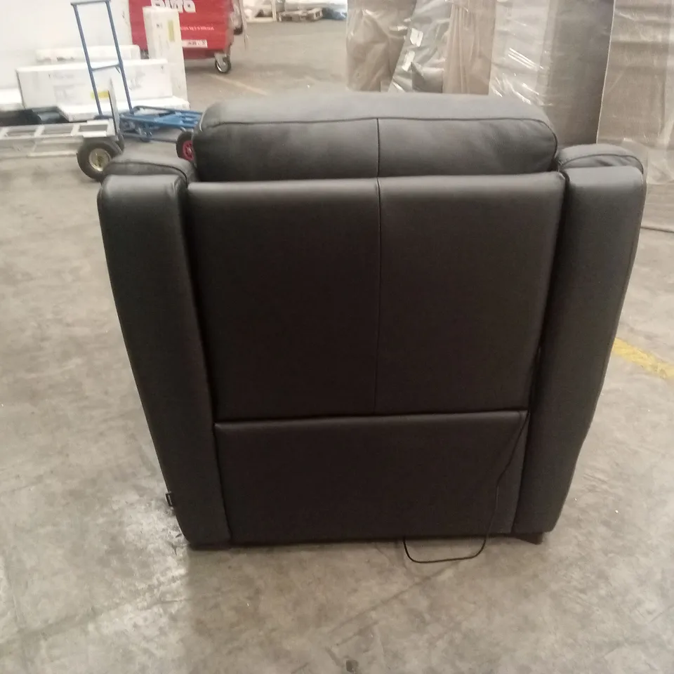 QUALITY DESIGNER ITALIAN MADE DEGANO ELECTRIC RECLINER LEATHER ARMCHAIR - SLATE