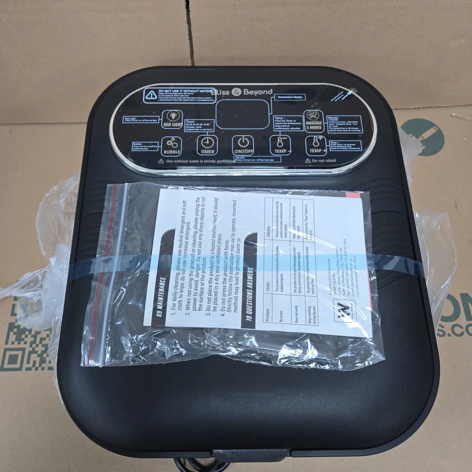 BLISS & BEYOND FOLDABLE FOOT SPA – BLACK