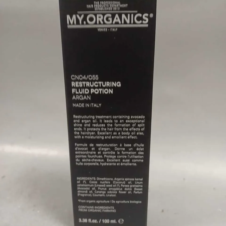 BOXED SEALED MY ORGANICS RESTRUCTURING FLUID POTION 