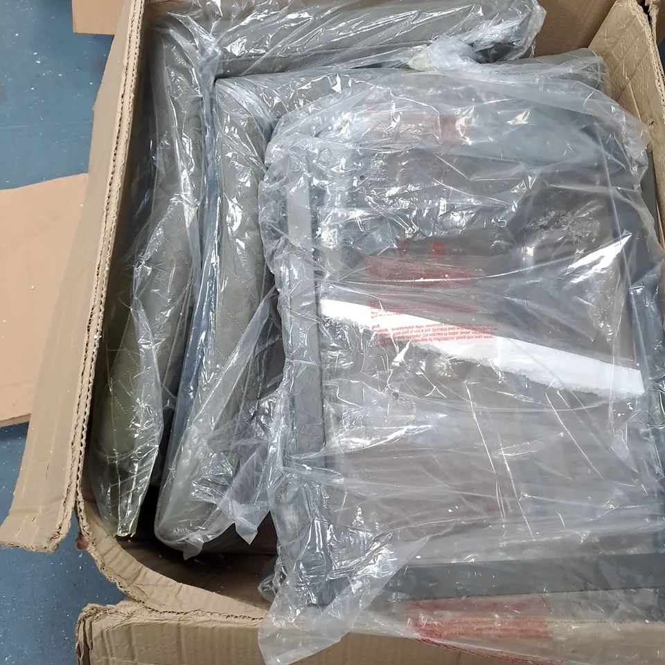 BOXED PAIR OF OHIO FAUX LEATHER DINING CHAIRS GREY (1 BOX) RRP £179