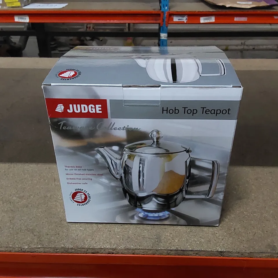 BOXED JUDGE TRADITIONAL HOB TOP STAINLESS STEEL 2L TEA POT 