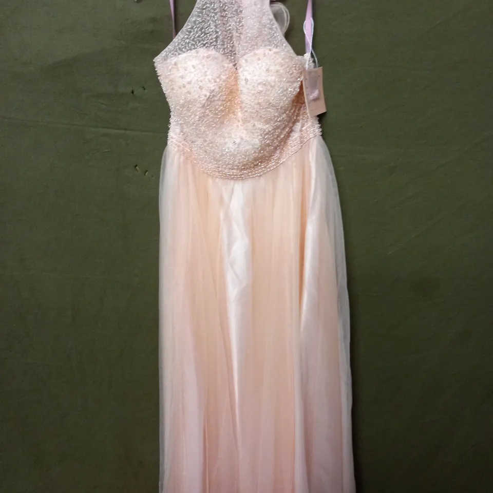 BLUSH PROM EMBELLISHED OCCASIONAL DRESS - SIZE 4