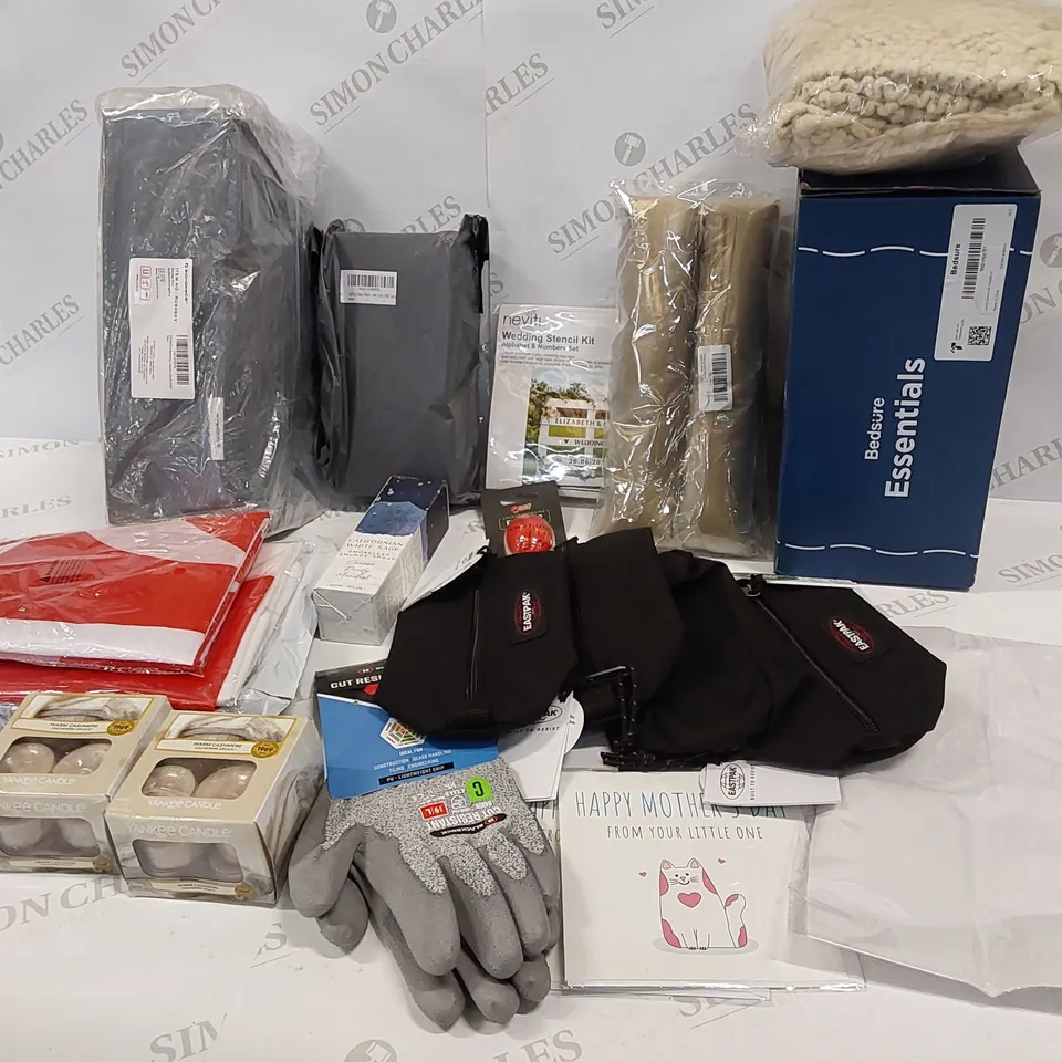 20 BRAND NEW ITEMS TO INCLUDE: CUT RESUSTANT GLOVES, YANKEE CANDLE PACKS,SMUDGE SPRAY, EGG TIMER