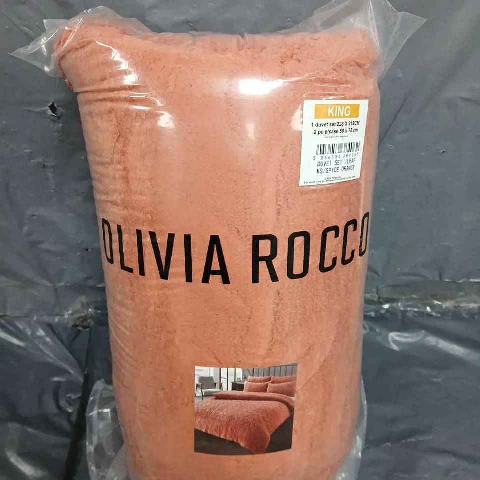 SEALED OLIVIA ROCCO DUVET SET IN ORANGE - KING