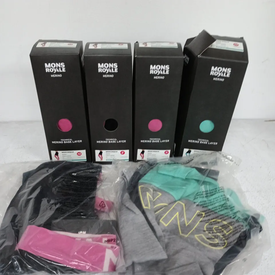 LOT OF 10 MONS ROYALE MERINO BASE LAYERS - VARIOUS SIZES AND COLOURS