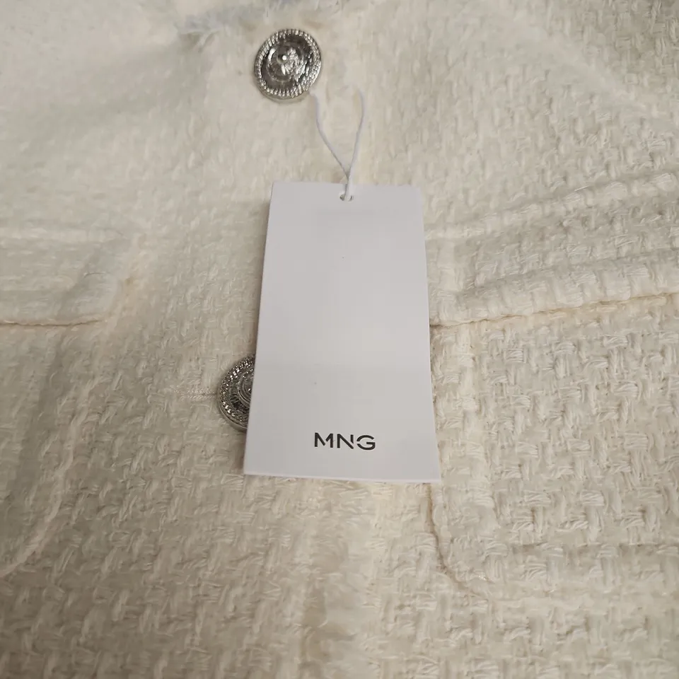 MANGO WOMEN'S BOUCLÉ JACKET – CREAM, SIZE S