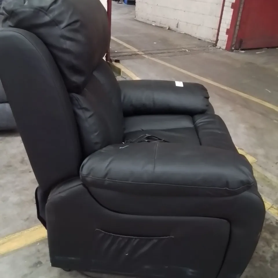 QUALITY DESIGNER ELECTRIC RECLINER -BLACK- (NO REMOTE)