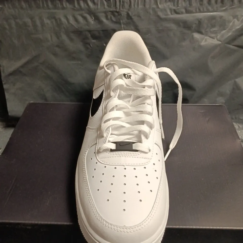 BOXED PAIR OF NIKE AIR FORCE 1 '07 LV8 WHITE/BLACK, UK 9 