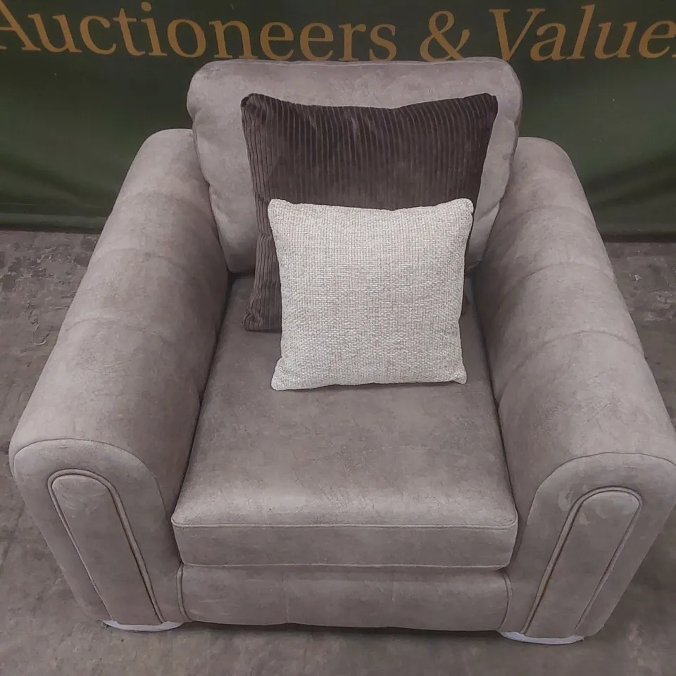 QUALITY DESIGNER AMARA FABRIC UPHOLSTERED ARMCHAIR