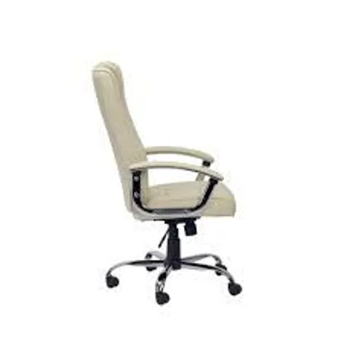 BOXED HOUSTON OFFICE CHAIR WITH HIGH BACK IN LEATHER CREAM (1 BOX)