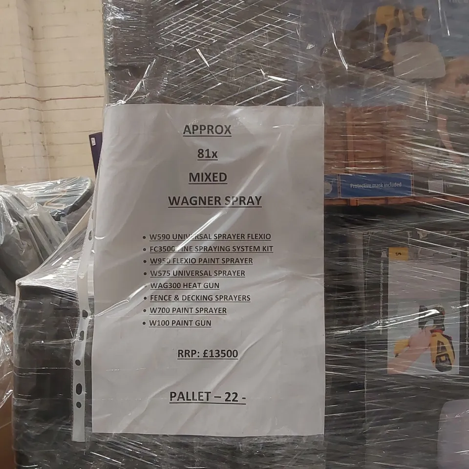 PALLET CONTAINING VERY LARGE QUANTITY OF ASSORTED WARNER SPRAY PRODUCTS
