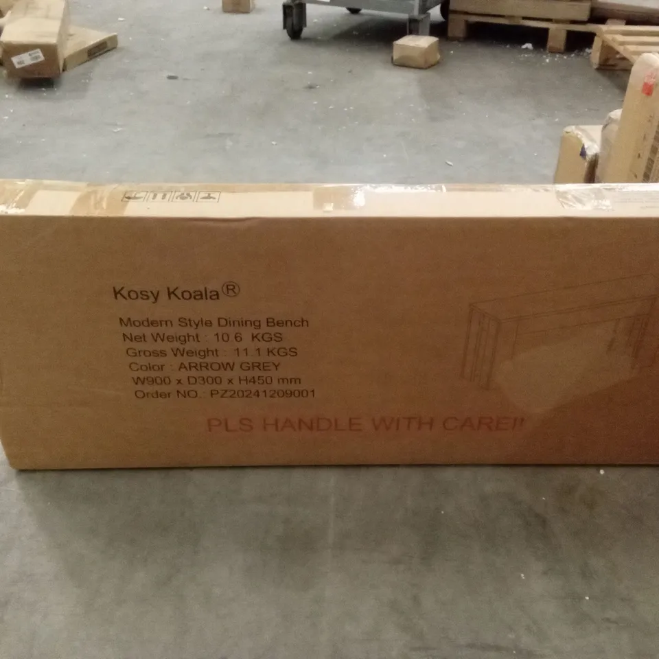 BOXED KOSY KOALA MODERN STYLE DINING BENCH - ARROW GREY (1 BOX)