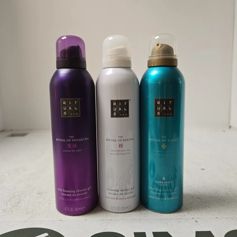 RITUALS THE RITUAL OF YOZAKURA, SAKURA & KARMA FOAMING SHOWER GEL GIFT SET, 3 X 200ML