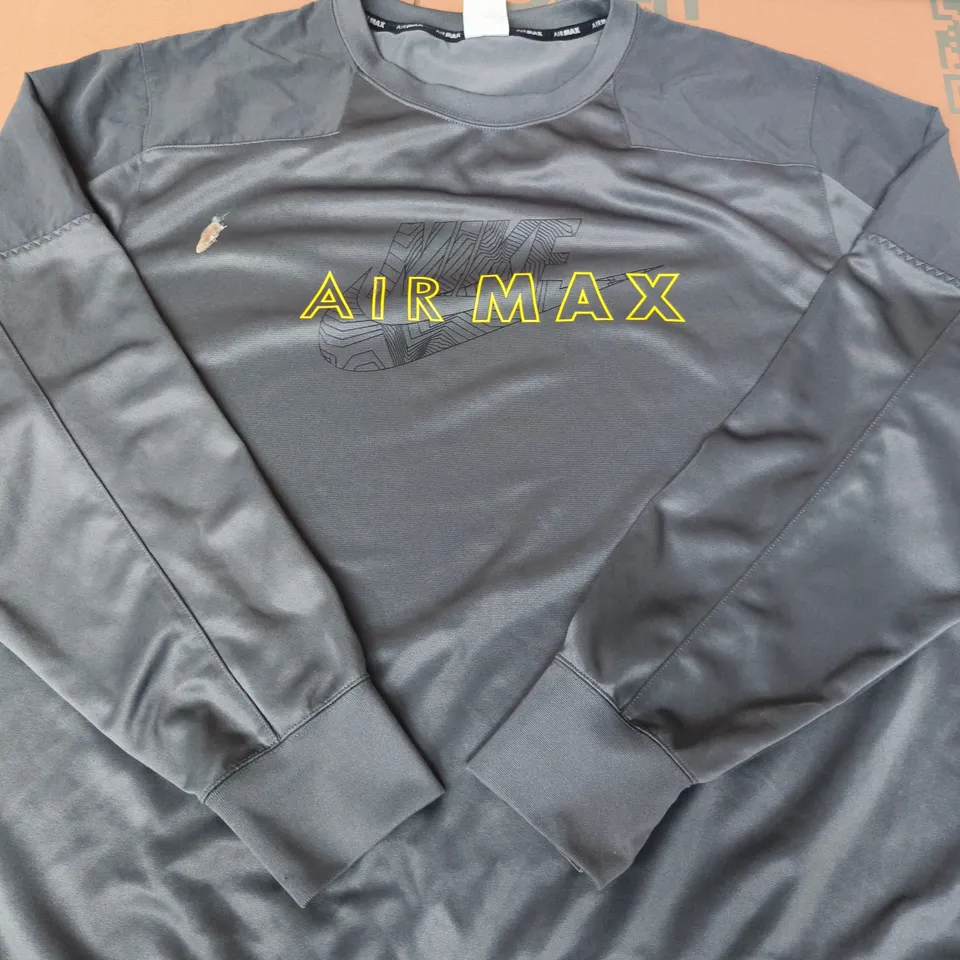 NIKE AIR MAX CREWNECK SWEATSHIRT – GREY - SIZE XXL