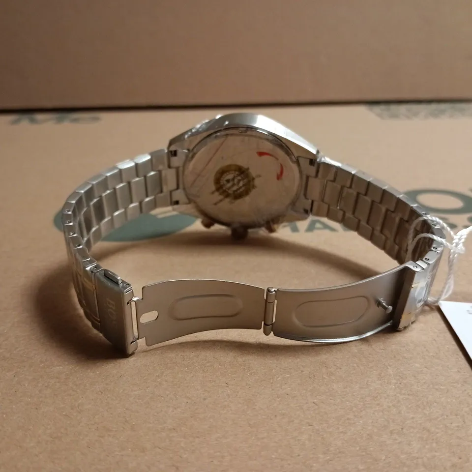 BOXED HUGO BOSS MEN'S CHRONOGRAPH WATCH – GREEN DIAL, TWO-TONE STAINLESS STEEL BRACELET