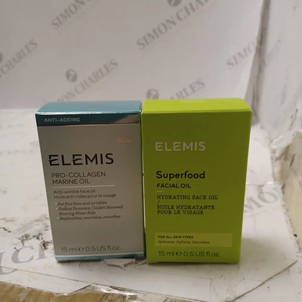 ELEMIS PRO COLLAGEN MARINE OIL 15ML AND SUPERFOOD FACIAL OIL 15ML