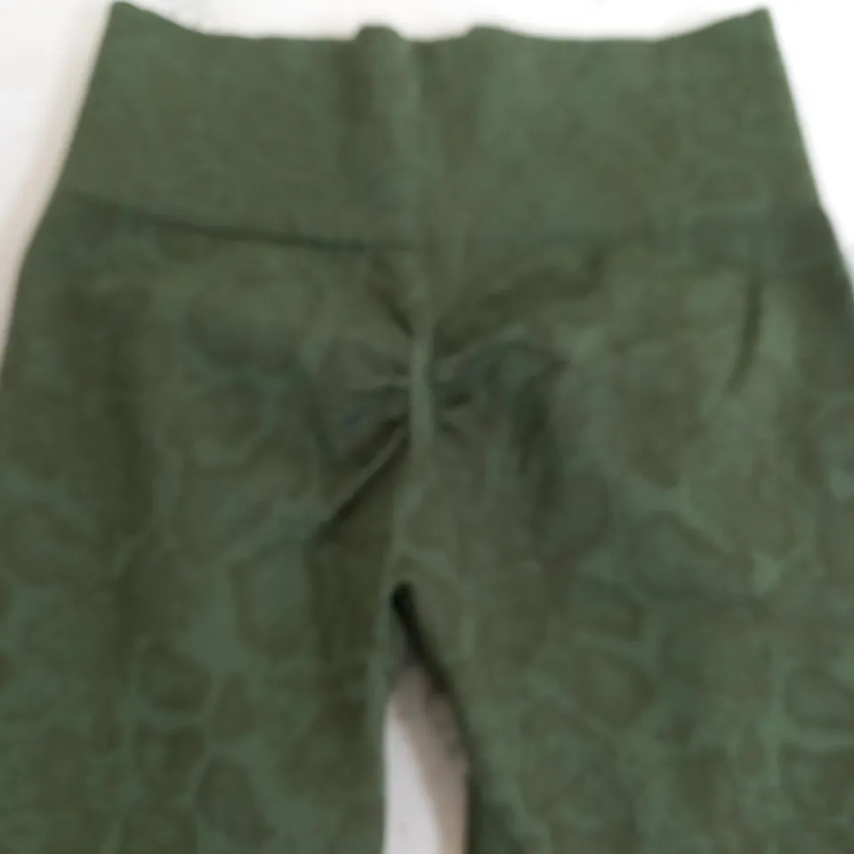 GYMSHARK GREEN TRAINING LEGGINGS - XS